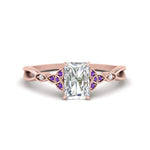 Load image into Gallery viewer, vintage-irish-knot-radiant-diamond-engagement-ring-with-purple-topaz-in-rose-gold-FD124181RARGVITO-NL-RG.jpg