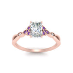 Load image into Gallery viewer, vintage-irish-knot-radiant-diamond-engagement-ring-with-purple-topaz-in-rose-gold-FD124181RARGVITO-NL-RG.jpg