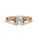 Load image into Gallery viewer, vintage-irish-knot-radiant-diamond-engagement-ring-with-ruby-in-yellow-gold-FD124181RARGRUDR-NL-YG.jpg