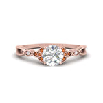 Load image into Gallery viewer, vintage-irish-knot-round-diamond-engagement-ring-with-orange-sapphire-in-rose-gold-FD124181RORGSAOR-NL-RG.jpg