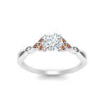 Load image into Gallery viewer, vintage-irish-knot-round-diamond-engagement-ring-with-orange-sapphire-in-white-gold-FD124181RORGSAOR-NL-WG.jpg