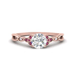 Load image into Gallery viewer, vintage-irish-knot-round-diamond-engagement-ring-with-pink-sapphire-in-rose-gold-FD124181RORGSADRPI-NL-RG.jpg