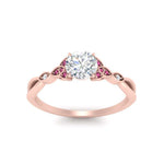 Load image into Gallery viewer, vintage-irish-knot-round-diamond-engagement-ring-with-pink-sapphire-in-rose-gold-FD124181RORGSADRPI-NL-RG.jpg