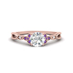 Load image into Gallery viewer, vintage-irish-knot-round-diamond-engagement-ring-with-purple-topaz-in-rose-gold-FD124181RORGVITO-NL-RG.jpg