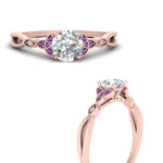 Load image into Gallery viewer, vintage-irish-knot-round-diamond-engagement-ring-with-purple-topaz-in-rose-gold-FD124181RORGVITO-NL-RG.jpg