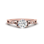 Load image into Gallery viewer, vintage-irish-knot-round-engagement-ring-with-black-diamond-in-rose-gold-FD124181RORGBLACK-NL-RG.jpg
