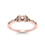 Load image into Gallery viewer, vintage-irish-knot-semi-mount-diamond-engagement-ring-with-emerald-in-rose-gold-FD124181SMRGEMGR-NL-RG.jpg
