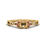 Load image into Gallery viewer, vintage-irish-knot-semi-mount-diamond-engagement-ring-with-pink-sapphire-in-yellow-gold-FD124181SMRGSADRPI-NL-YG.jpg
