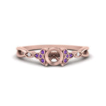 Load image into Gallery viewer, vintage-irish-knot-semi-mount-diamond-engagement-ring-with-purple-topaz-in-rose-gold-FD124181SMRGVITO-NL-RG.jpg
