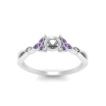 Load image into Gallery viewer, vintage-irish-knot-semi-mount-diamond-engagement-ring-with-purple-topaz-in-white-gold-FD124181SMRGVITO-NL-WG.jpg
