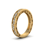 Load image into Gallery viewer, vintage-looking-pave-diamond-wedding-ring-for-women-in-14K-yellow-gold-FDENS3543BANGLE1-NL-YG
