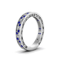 Thumbnail 13 - vintage-looking-pave-diamond-wedding-ring-for-women-with-blue-sapphire-in-14K-white-gold-FDENS3543BGSABLANGLE1-NL-WG