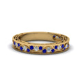 Thumbnail 84 - vintage-looking-pave-diamond-wedding-ring-for-women-with-blue-sapphire-in-14K-yellow-gold-FDENS3543BGSABL-NL-YG
