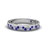 Load image into Gallery viewer, vintage-looking-pave-diamond-wedding-ring-for-women-with-blue-sapphire-in-950-Platinum-FDENS3543BGSABL-NL-WG

