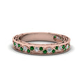 Thumbnail 142 - vintage-looking-pave-diamond-wedding-ring-for-women-with-emerald-in-18K-rose-gold-FDENS3543BGEMGR-NL-RG