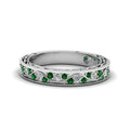 Thumbnail 181 - vintage-looking-pave-diamond-wedding-ring-for-women-with-emerald-in-950-Platinum-FDENS3543BGEMGR-NL-WG