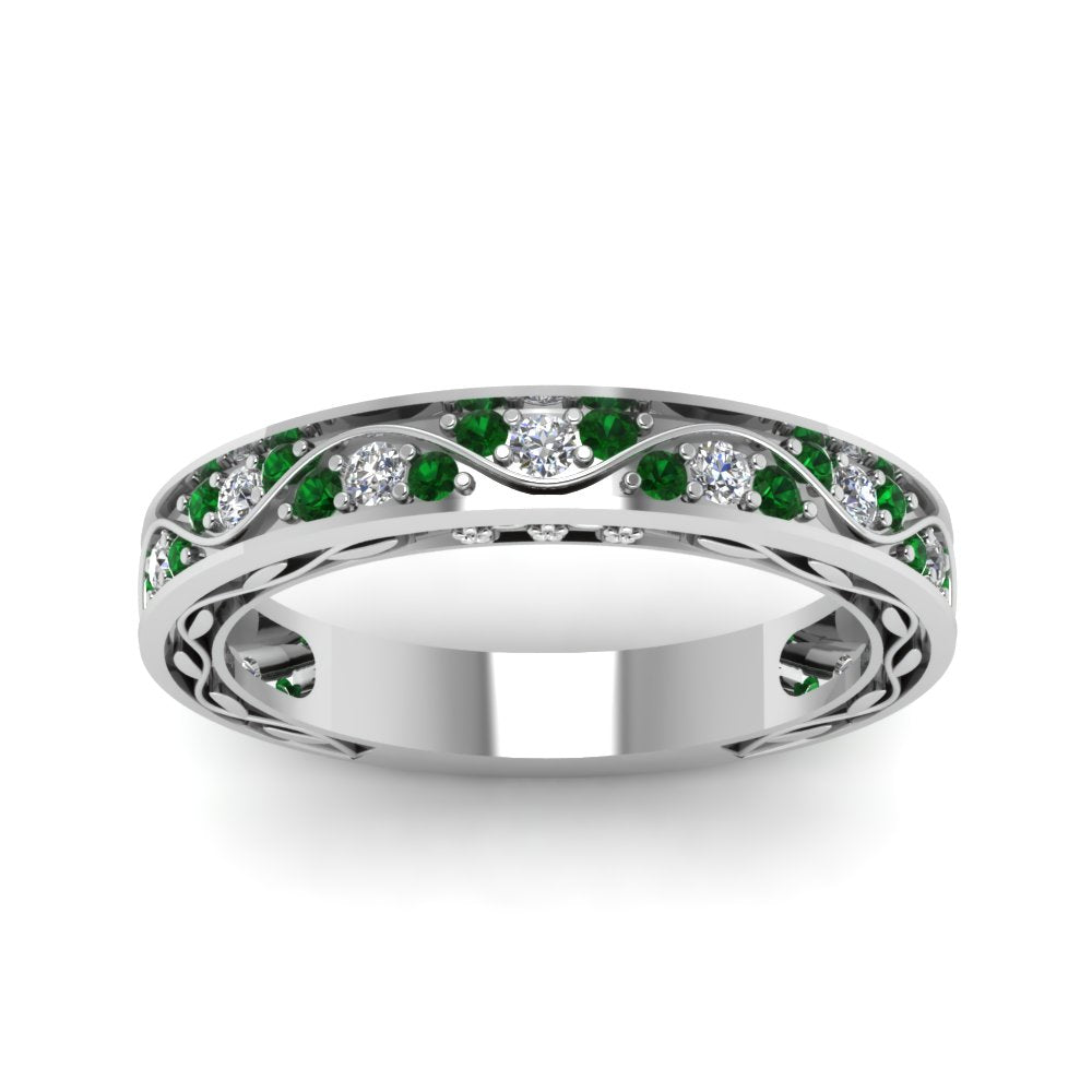 vintage-looking-pave-diamond-wedding-ring-for-women-with-emerald-in-white-gold-FDENS3543BGEMGRANGLE5-NL-WG