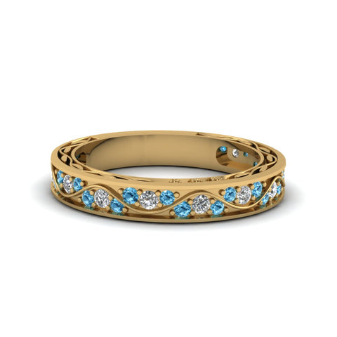 vintage-looking-pave-diamond-wedding-ring-for-women-with-ice-blue-topaz-in-14K-yellow-gold-FDENS3543BGICBLTO-NL-YG