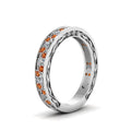 Thumbnail 21 - vintage-looking-pave-diamond-wedding-ring-for-women-with-orange-sapphire-in-14K-white-gold-FDENS3543BGSAORANGLE1-NL-WG