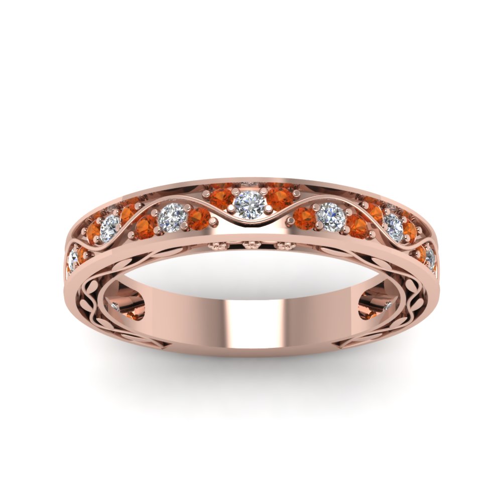 vintage-looking-pave-diamond-wedding-ring-for-women-with-orange-sapphire-in-rose-gold-FDENS3543BGSAORANGLE5-NL-RG