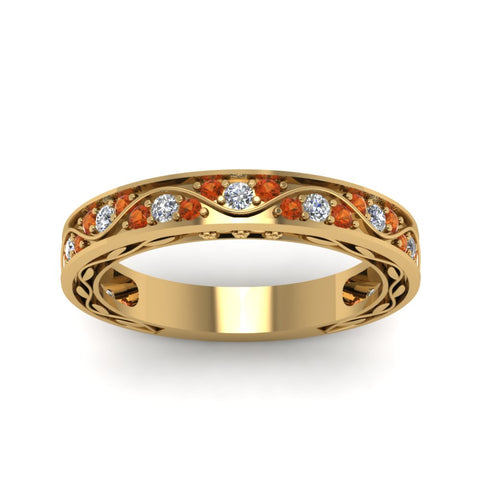 vintage-looking-pave-diamond-wedding-ring-for-women-with-orange-sapphire-in-yellow-gold-FDENS3543BGSAORANGLE5-NL-YG