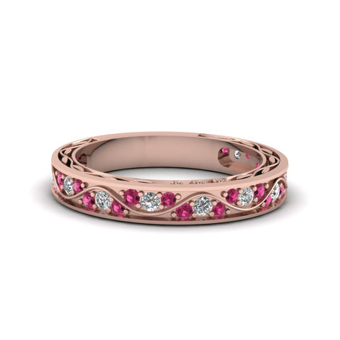 vintage-looking-pave-diamond-wedding-ring-for-women-with-pink-sapphire-in-14K-rose-gold-FDENS3543BGSADRPI-NL-RG