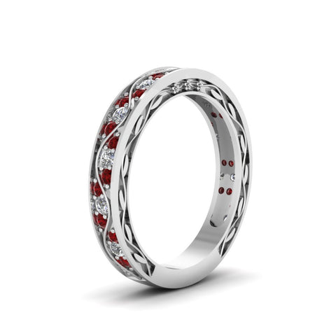 vintage-looking-pave-diamond-wedding-ring-for-women-with-ruby-in-18K-white-gold-FDENS3543BGRUDRANGLE1-NL-WG
