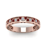 Load image into Gallery viewer, vintage-looking-pave-diamond-wedding-ring-for-women-with-ruby-in-rose-gold-FDENS3543BGRUDRANGLE5-NL-RG

