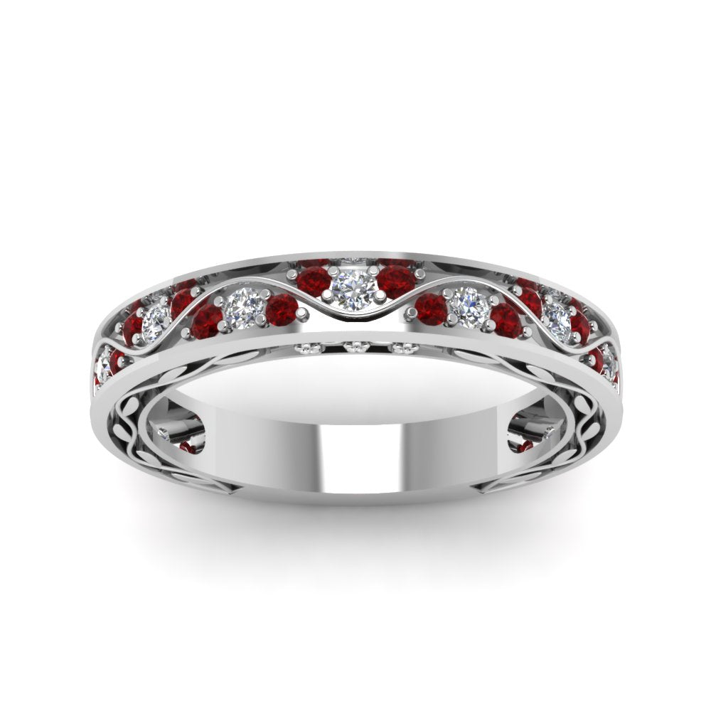 vintage-looking-pave-diamond-wedding-ring-for-women-with-ruby-in-white-gold-FDENS3543BGRUDRANGLE5-NL-WG