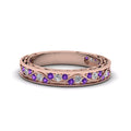 Thumbnail 150 - vintage-looking-pave-diamond-wedding-ring-for-women-with-violac-topaz-in-18K-rose-gold-FDENS3543BGVITO-NL-RG