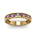 Thumbnail 106 - vintage-looking-pave-diamond-wedding-ring-for-women-with-violac-topaz-in-yellow-gold-FDENS3543BGVITOANGLE5-NL-YG