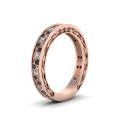 vintage-looking-pave-wedding-ring-for-women-with-black-diamond-in-18K-rose-gold-FDENS3543BGBLACKANGLE1-NL-RG
