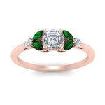 Load image into Gallery viewer, vintage-marquise-and-round-engagement-asscher-ring-with-emerald-in-rose-gold-FDENR635ASRGEMGRANGLE5-NL-RG.jpg?v=1765947988