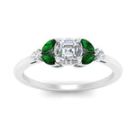 Load image into Gallery viewer, vintage-marquise-and-round-engagement-asscher-ring-with-emerald-in-white-gold-FDENR635ASRGEMGRANGLE5-NL-WG.jpg?v=1765947988