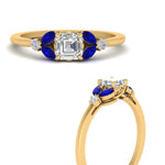 Load image into Gallery viewer, vintage-marquise-and-round-engagement-asscher-ring-with-sapphire-in-yellow-gold-FDENR635ASRGSABLANGLE3-NL-YG.jpg?v=1765947988