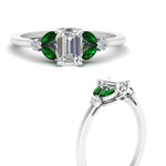 Load image into Gallery viewer, vintage-marquise-and-round-engagement-emerald-cut-ring-with-emerald-in-white-gold-FDENR635EMRGEMGRANGLE3-NL-WG.jpg?v=1765948011