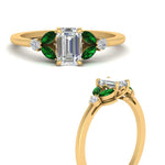 Load image into Gallery viewer, vintage-marquise-and-round-engagement-emerald-cut-ring-with-emerald-in-yellow-gold-FDENR635EMRGEMGRANGLE3-NL-YG.jpg?v=1765948011