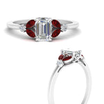 Load image into Gallery viewer, vintage-marquise-and-round-engagement-emerald-cut-ring-with-ruby-in-white-gold-FDENR635EMRGRUDRANGLE3-NL-WG.jpg?v=1765948011