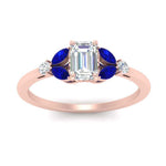 Load image into Gallery viewer, vintage-marquise-and-round-engagement-emerald-cut-ring-with-sapphire-in-rose-gold-FDENR635EMRGSABLANGLE5-NL-RG.jpg?v=1765948011