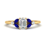 Load image into Gallery viewer, vintage-marquise-and-round-engagement-emerald-cut-ring-with-sapphire-in-yellow-gold-FDENR635EMRGSABL-NL-YG.jpg?v=1765948011