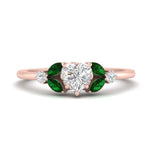 Load image into Gallery viewer, vintage-marquise-and-round-engagement-heart-ring-with-emerald-in-rose-gold-FDENR635HTRGEMGR-NL-RG.jpg?v=1765948021