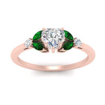 Load image into Gallery viewer, vintage-marquise-and-round-engagement-heart-ring-with-emerald-in-rose-gold-FDENR635HTRGEMGRANGLE5-NL-RG.jpg?v=1765948021
