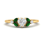 Load image into Gallery viewer, vintage-marquise-and-round-engagement-heart-ring-with-emerald-in-yellow-gold-FDENR635HTRGEMGR-NL-YG.jpg?v=1765948021