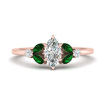 Load image into Gallery viewer, vintage-marquise-and-round-engagement-marquise-ring-with-emerald-in-rose-gold-FDENR635MQRGEMGR-NL-RG.jpg?v=1765948030