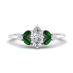 Load image into Gallery viewer, vintage-marquise-and-round-engagement-marquise-ring-with-emerald-in-white-gold-FDENR635MQRGEMGR-NL-WG.jpg?v=1765948031