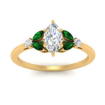 Load image into Gallery viewer, vintage-marquise-and-round-engagement-marquise-ring-with-emerald-in-yellow-gold-FDENR635MQRGEMGRANGLE5-NL-YG.jpg?v=1765948030