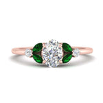 Load image into Gallery viewer, vintage-marquise-and-round-engagement-oval-ring-with-emerald-in-rose-gold-FDENR635OVRGEMGR-NL-RG.jpg?v=1765948041