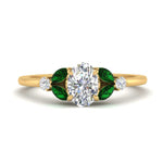 Load image into Gallery viewer, vintage-marquise-and-round-engagement-oval-ring-with-emerald-in-yellow-gold-FDENR635OVRGEMGR-NL-YG.jpg?v=1765948042