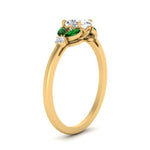 Load image into Gallery viewer, vintage-marquise-and-round-engagement-oval-ring-with-emerald-in-yellow-gold-FDENR635OVRGEMGRANGLE2-NL-YG.jpg?v=1765948042