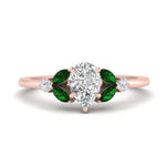 Load image into Gallery viewer, vintage-marquise-and-round-engagement-pear-ring-with-emerald-in-rose-gold-FDENR635PERGEMGR-NL-RG.jpg?v=1765948052